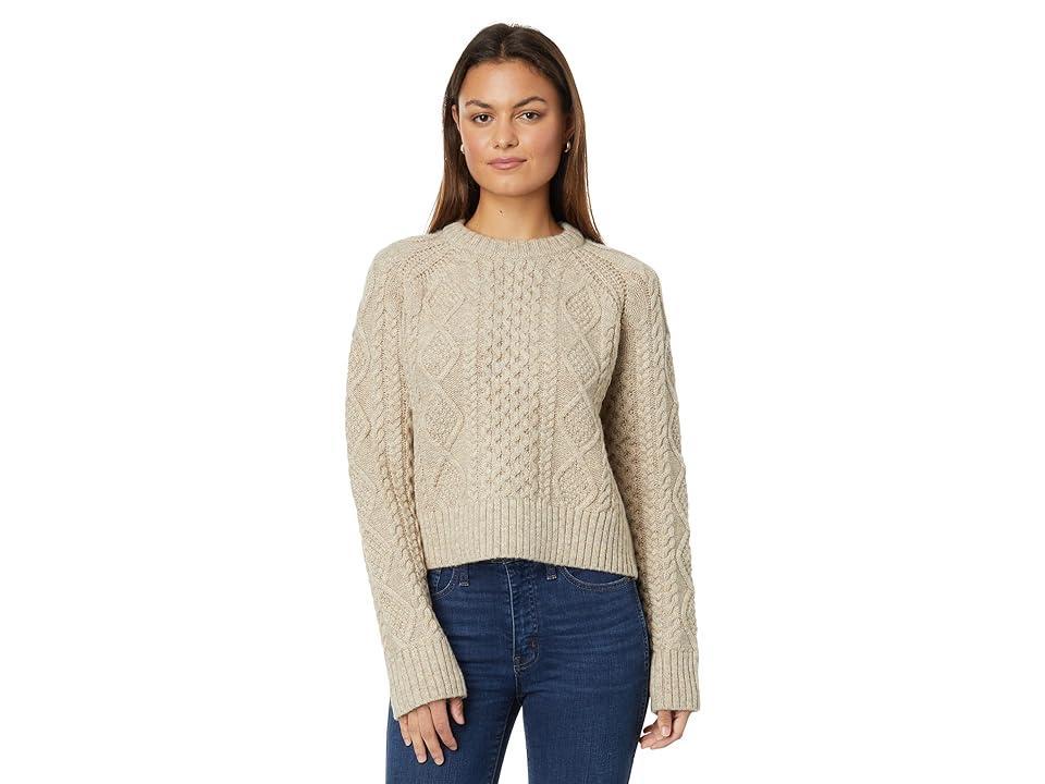 Pendleton Womens Cropped Wool Cable-Knit Aran Sweater Product Image