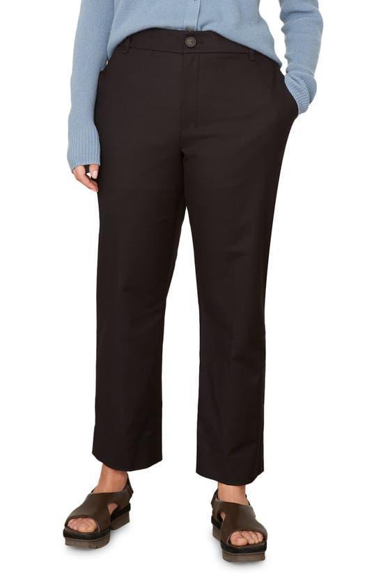 Stretch Cotton Blend Cigarette Pants In Black Product Image