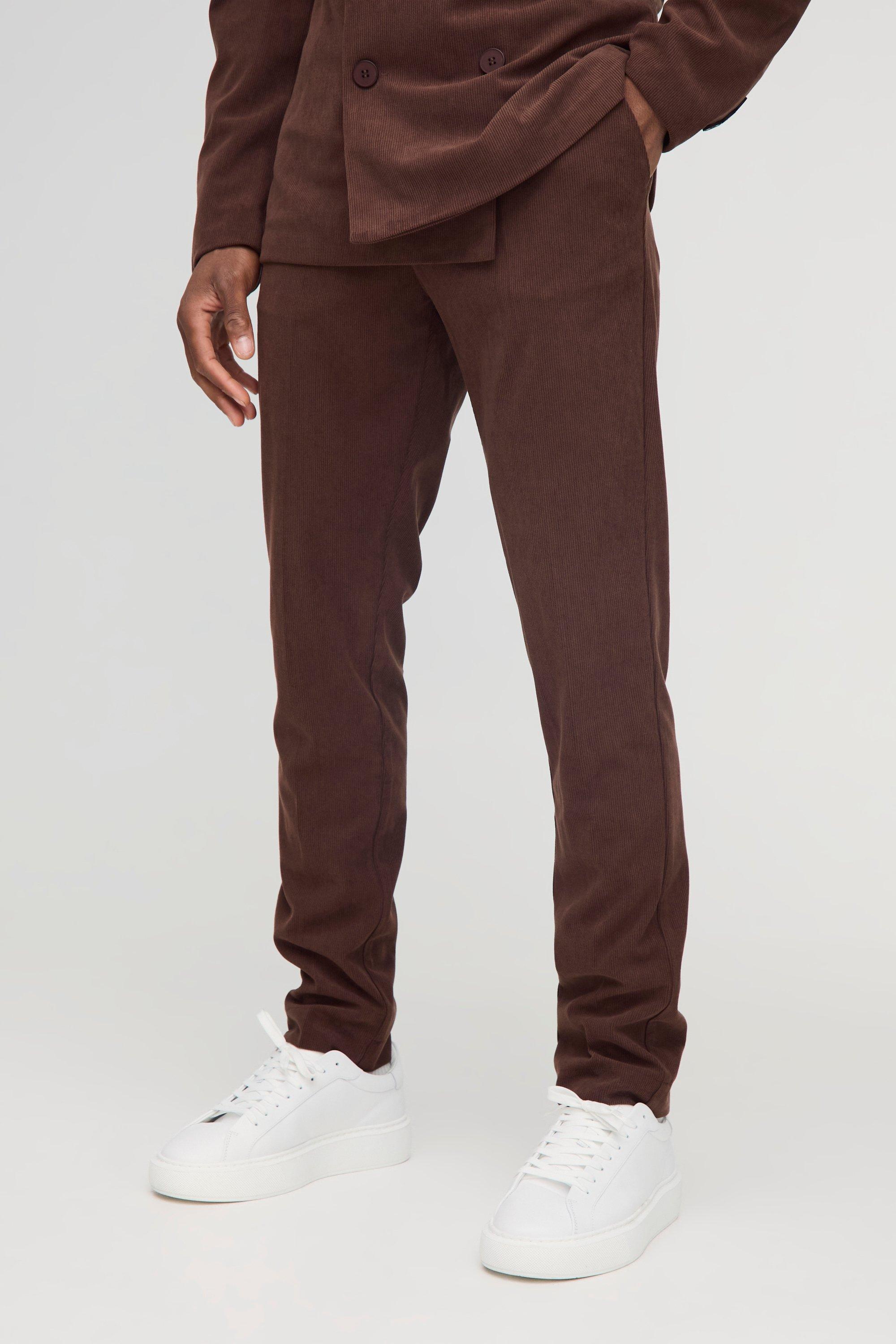 Skinny Fit Corduroy Tailored Trouser | boohooMAN USA product image