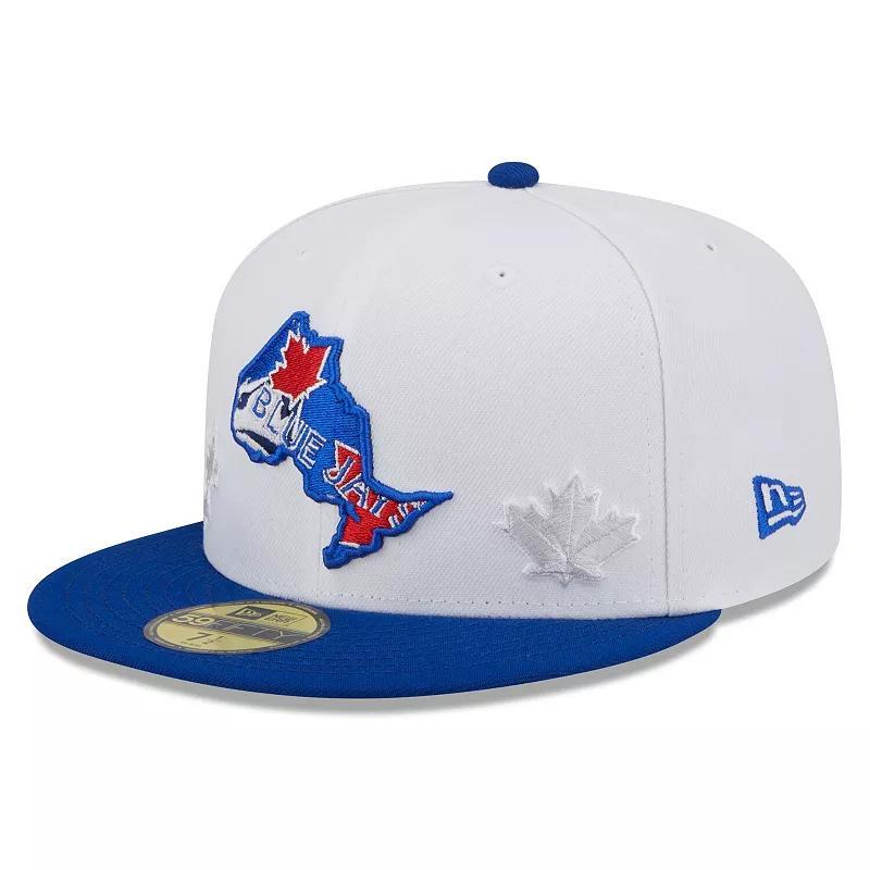 Mens New Era White/Royal Toronto Blue Jays State 59FIFTY Fitted Hat Product Image