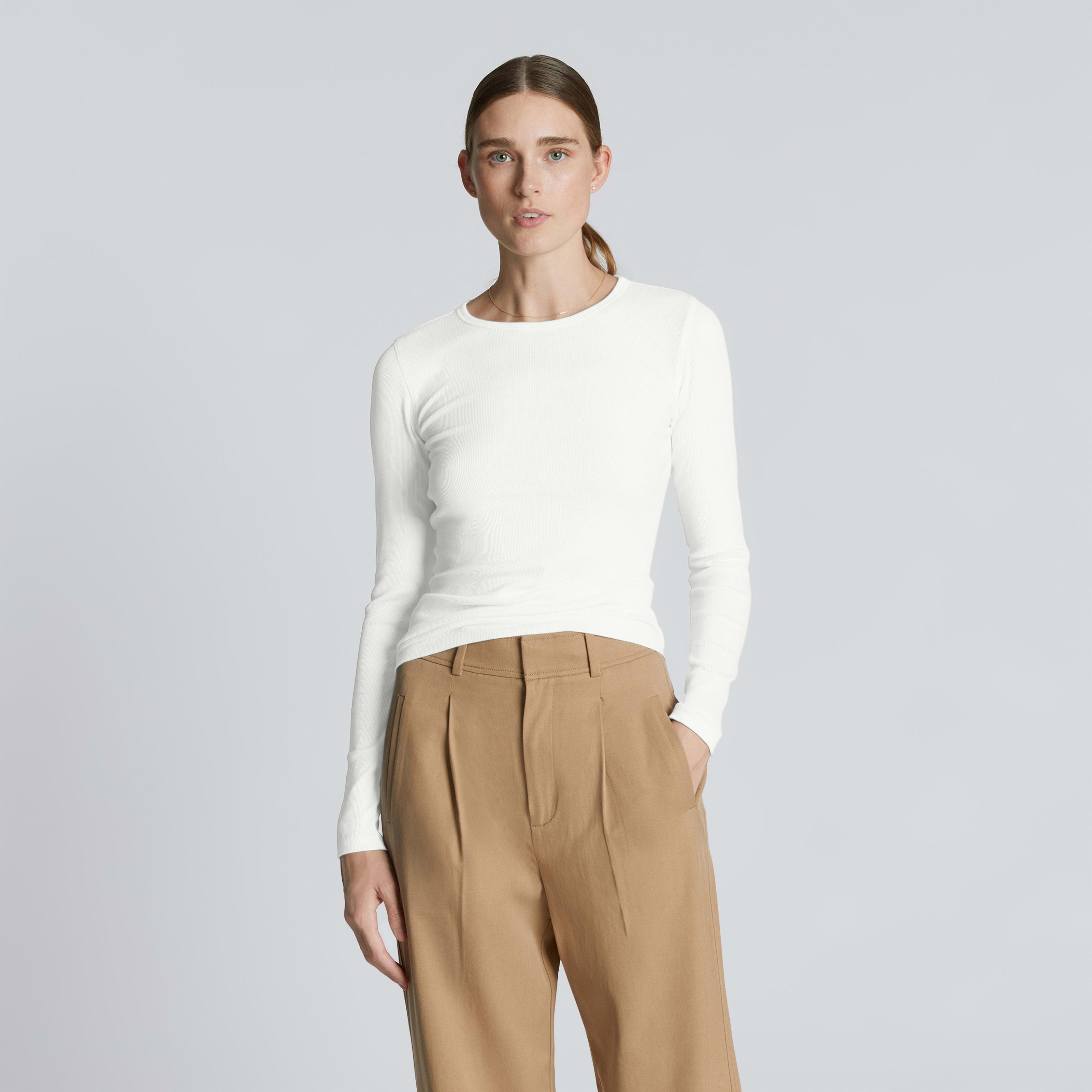 Womens Pima Micro-Rib Long-Sleeve Crew Sweater by Everlane Product Image