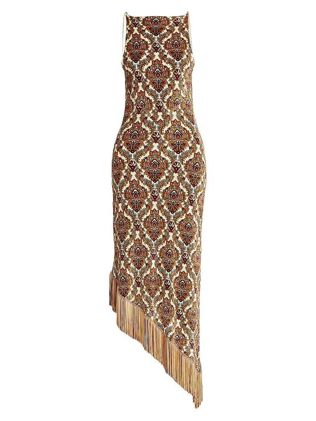 Womens Damask Fringe Maxi Dress Product Image