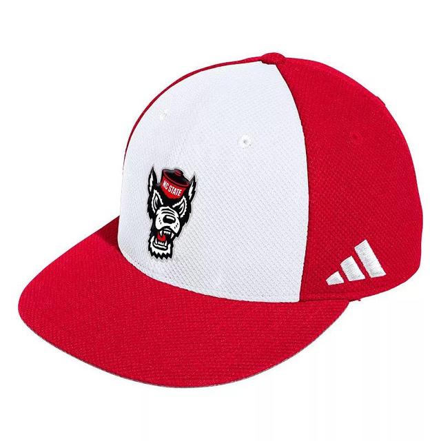 Mens adidas White NC State Wolfpack On-Field Baseball Fitted Hat Product Image