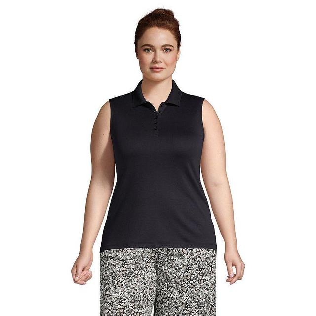 Plus Size Lands End Sleeveless Supima Cotton Polo Top, Womens Product Image