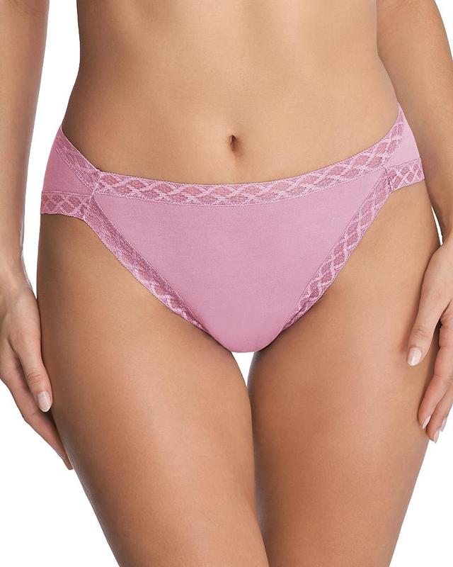 Natori Bliss Lace-Trim Cotton French-Cut Brief Underwear 152058 Product Image