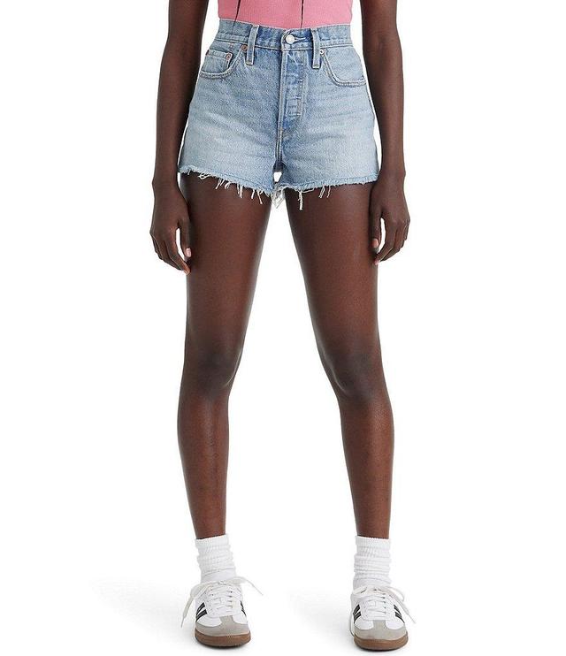 Levi's® 501 High Rise Frayed Hem Cut Off Shorts Product Image