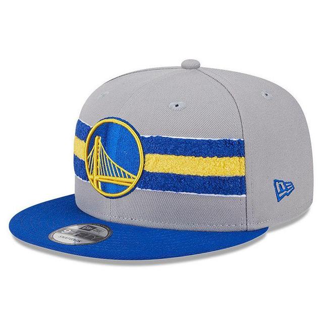 Mens New Era Gray Golden State Warriors Chenille Band 9FIFTY Snapback Hat Product Image