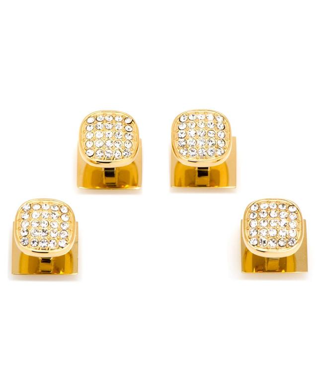 Mens Gold-Tone Crystal Pave Shirt Studs Product Image