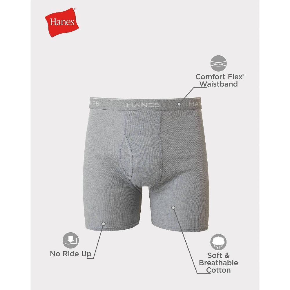 Hanes Mens 4pk Boxer Briefs - Black/Gray XXL Product Image