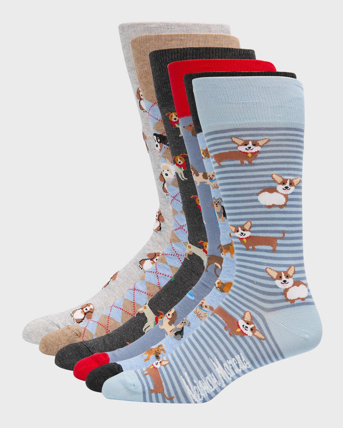 Mens 6-Pack Dog Socks Product Image