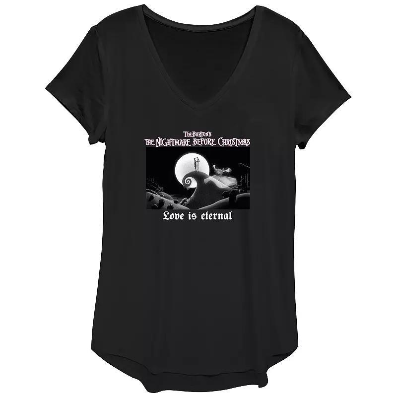 Womens Disney Nightmare Before Christmas Jack Sally Love Is Eternal Graphic Tee, Girls Product Image