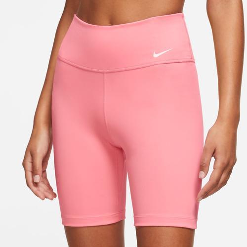 Nike Womens One Dri-FIT MR 7 Inch Shorts - Coral Chalk/White Product Image