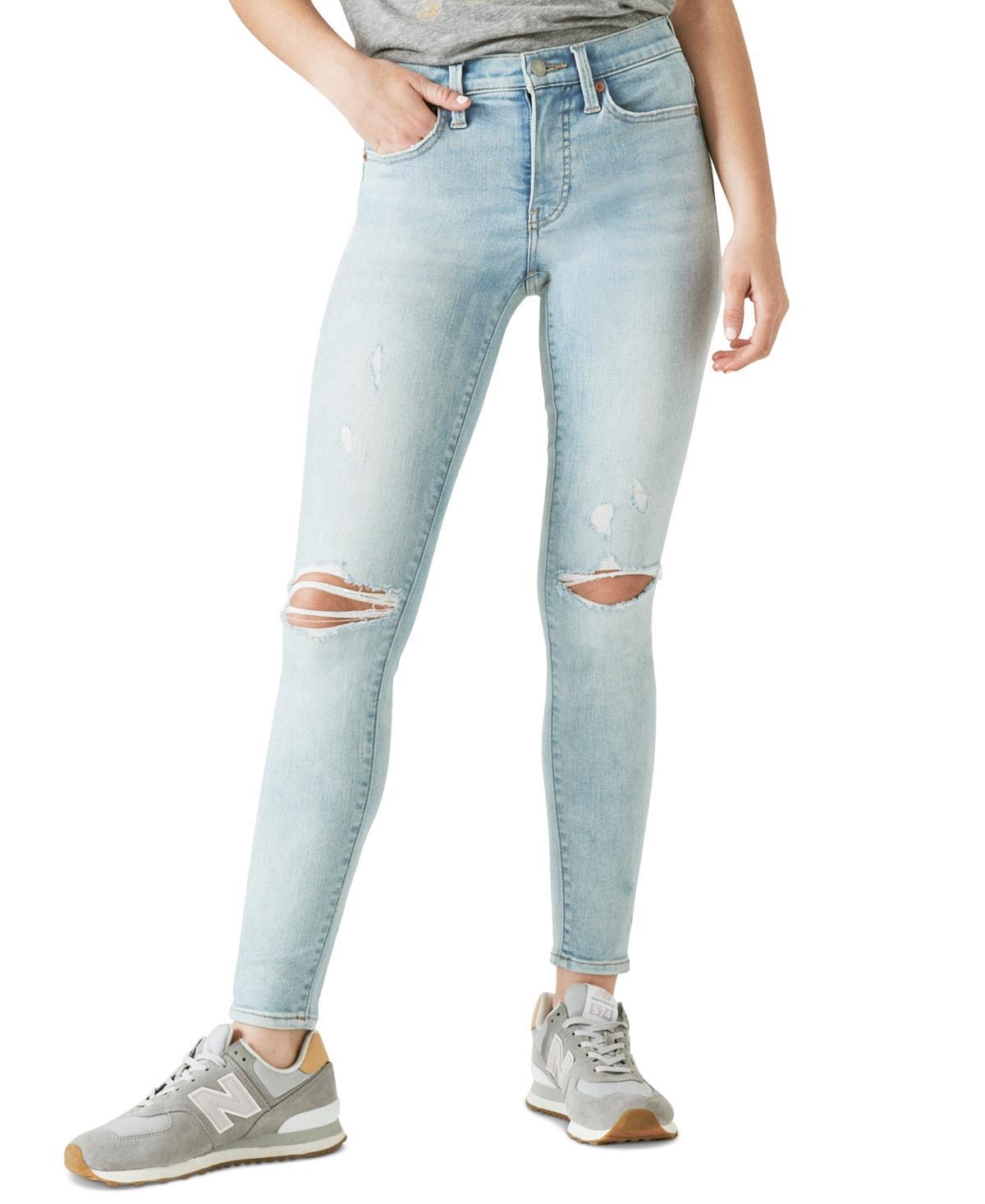 Lucky Brand Ava Ripped Mid Rise Skinny Jeans Product Image