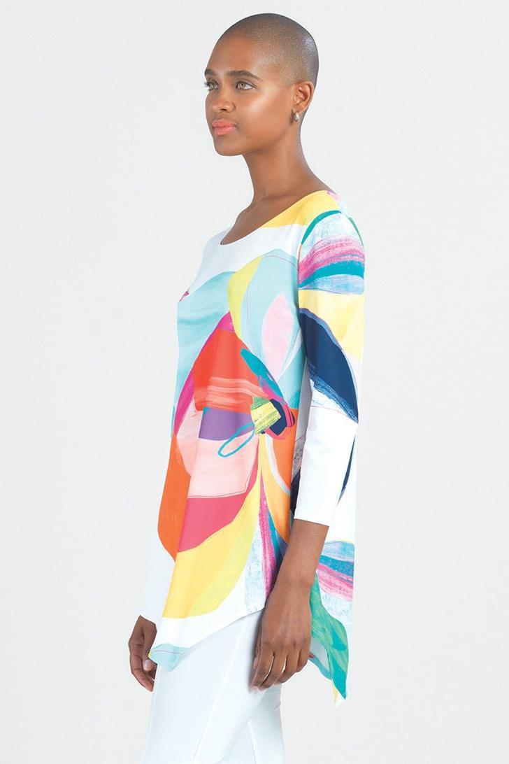 Graphic Floral Print Angle Tunic Product Image