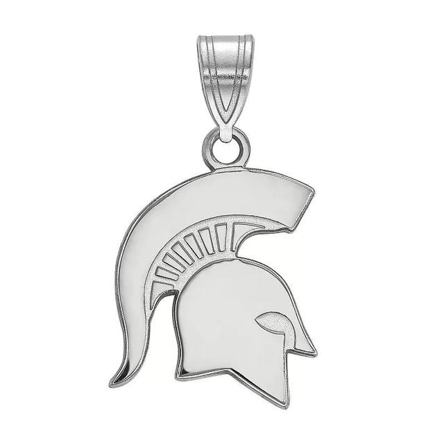 LogoArt 10K White Gold Michigan State Spartans Medium Pendant, Womens Product Image