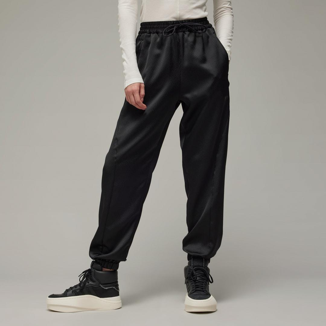 adidas Y-3 Cuffed Tech Seersucker Pants Black S Womens Product Image