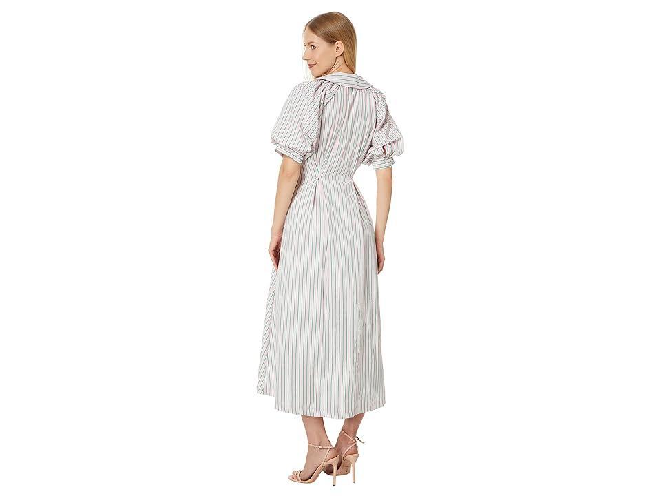 English Factory Stripe Shirt Midi Dress Green) Women's Dress Product Image