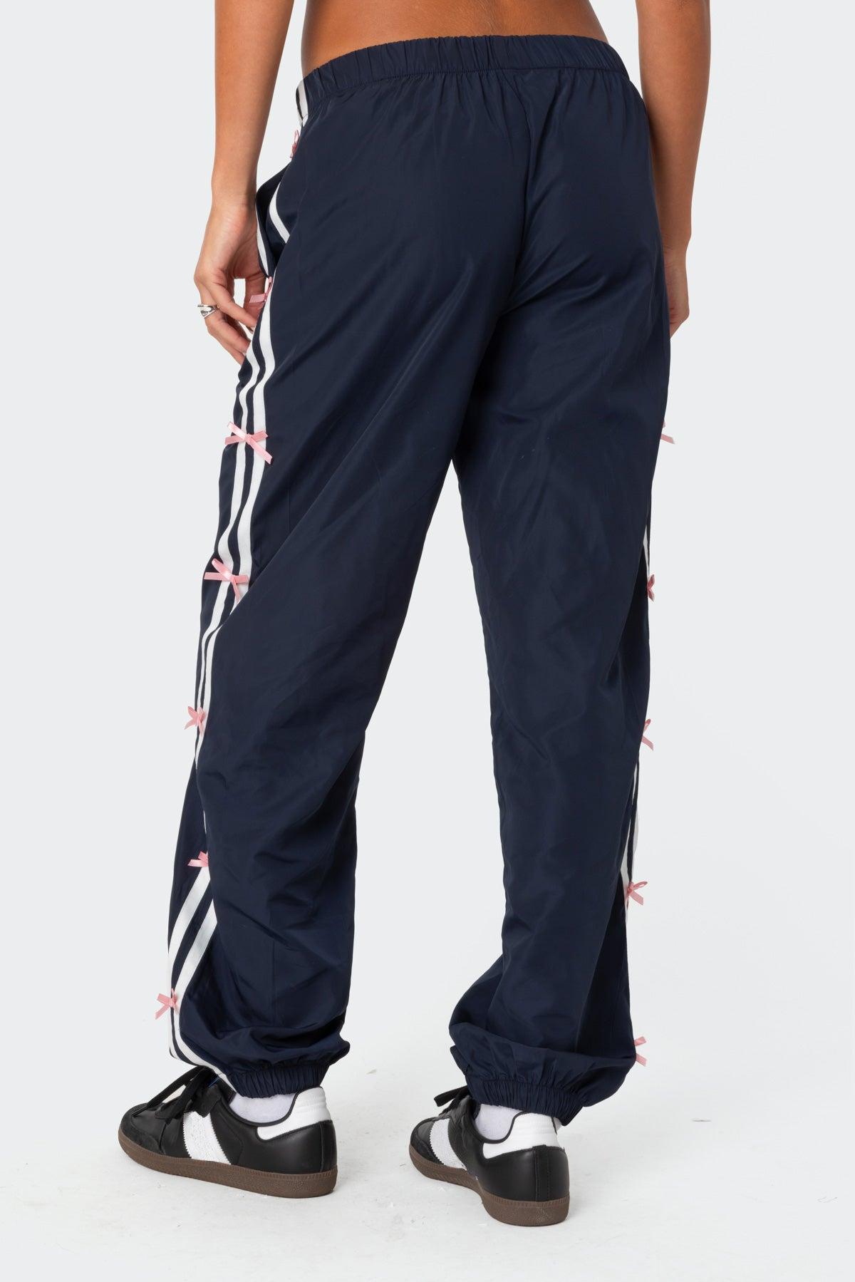 Bow Stripe Nylon Track Pants Product Image