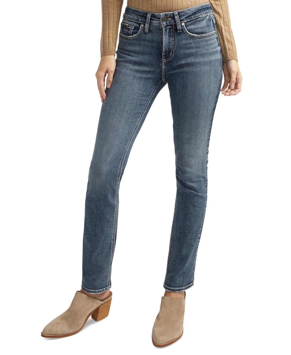 Silver Jeans Co. Womens Suki Mid-Rise Curvy Straight-Leg Jeans Product Image