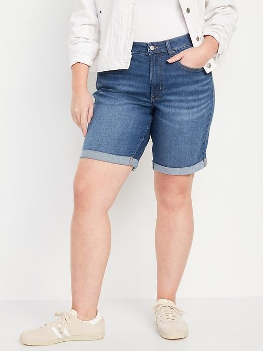 High-Waisted Wow Jean Shorts -- 9-inch inseam Product Image