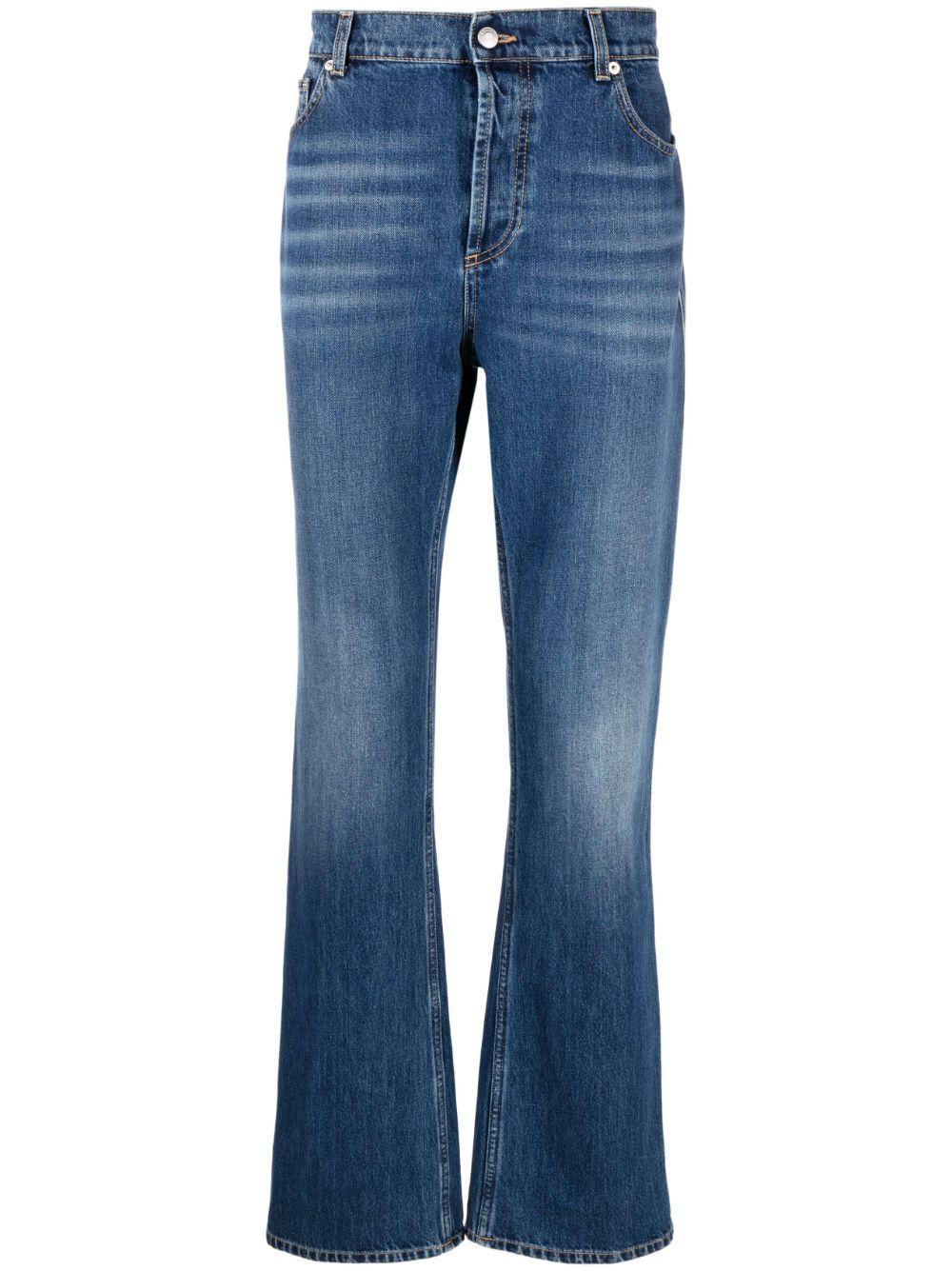 Mid-rise Bootcut Jeans In Blue Product Image