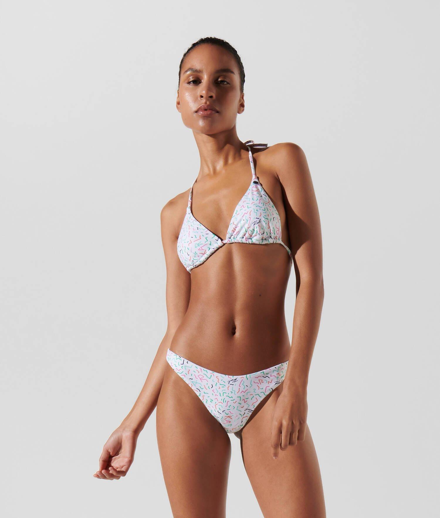 GEOMETRIC PRINT HIGH-LEG BIKINI BOTTOMS Product Image