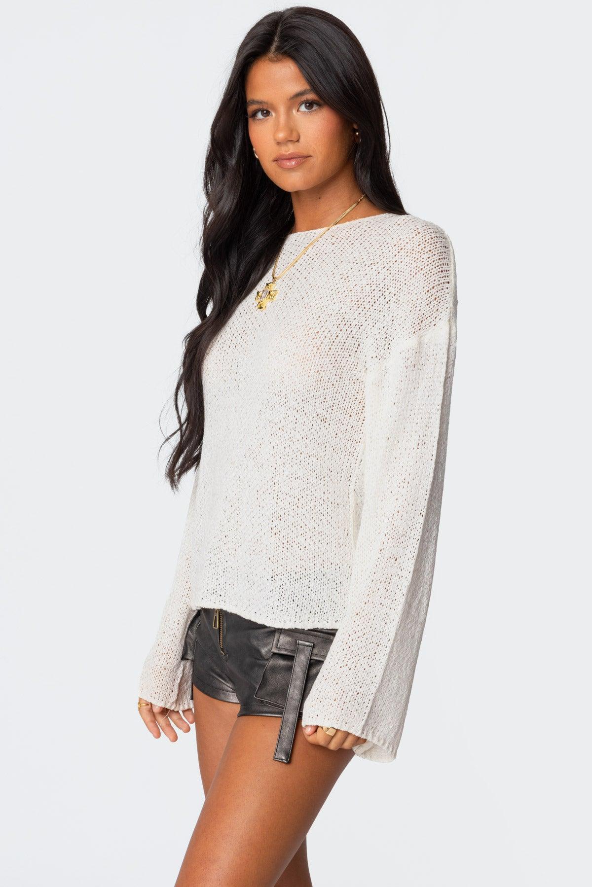 Drop Shoulder Light Knit Sweater Product Image