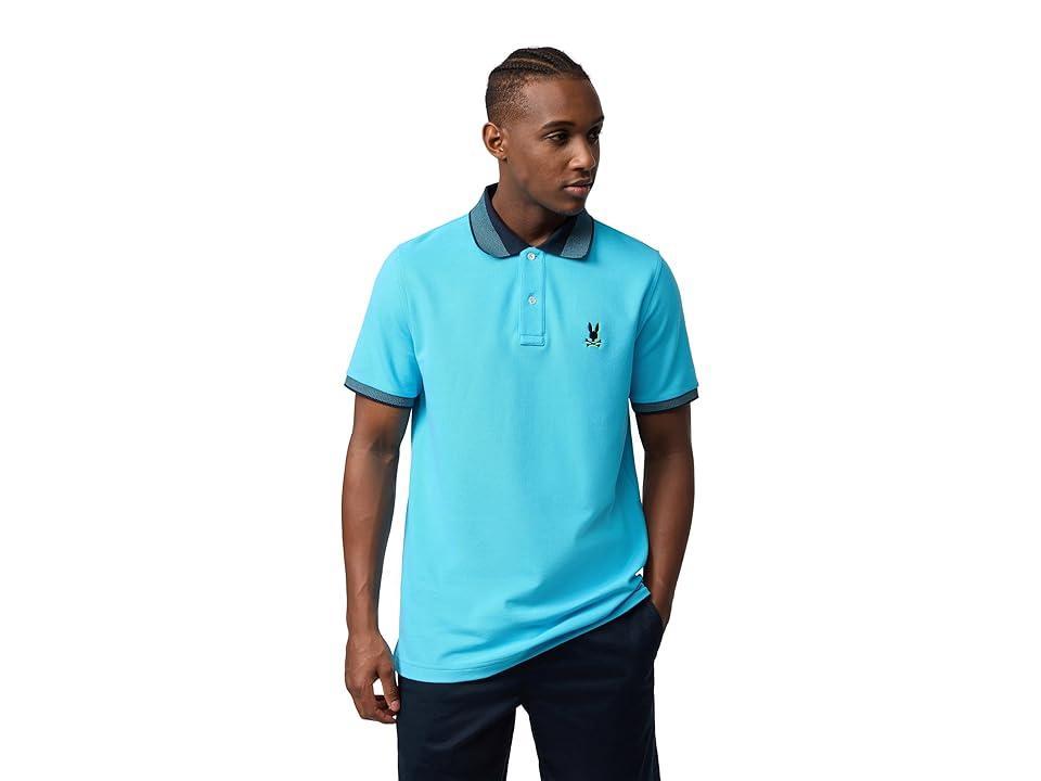 Psycho Bunny Montebello Pique Polo (Aquarius) Men's Short Sleeve Knit Product Image