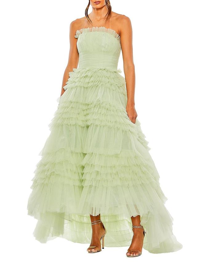 Womens Mac Strapless Ruffle Gown Product Image