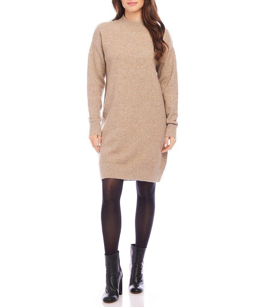 Karen Kane Mock Neckline Long Sleeve Sweater Dress Product Image