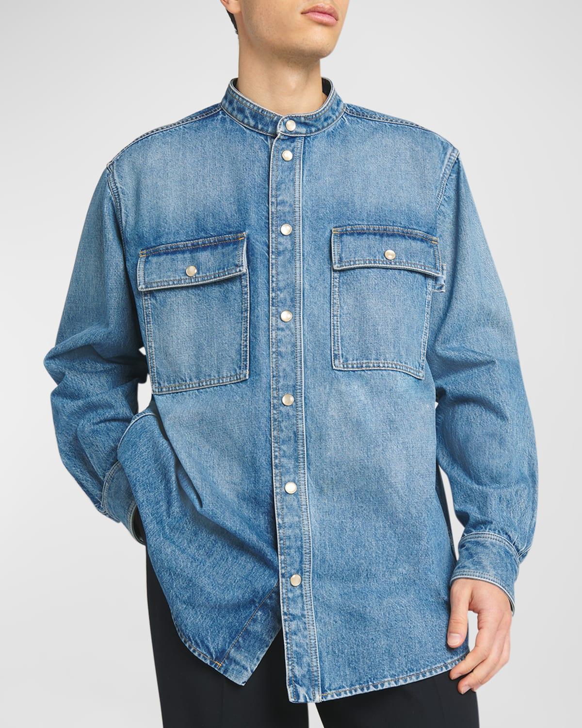 Mens Eco-Wash Denim Snap-Front Shirt Product Image