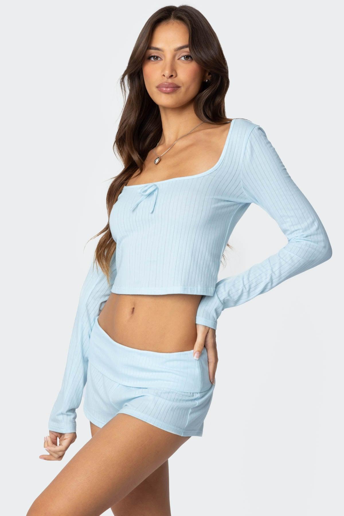 Lucilla Wide Neck Ribbed Top Product Image