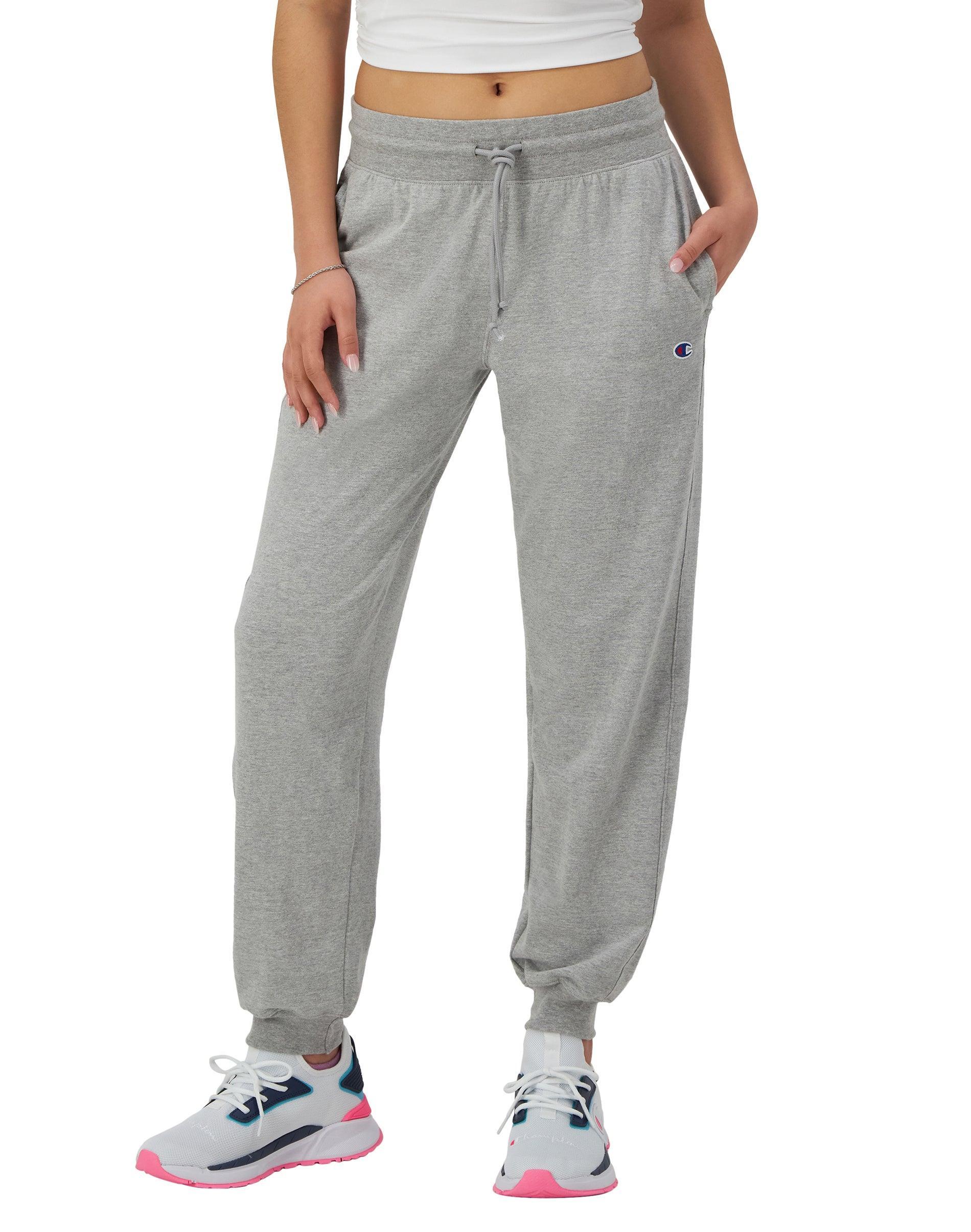 Womens Champion Jersey Joggers, C Logo, 29 Oxford Grey S Product Image