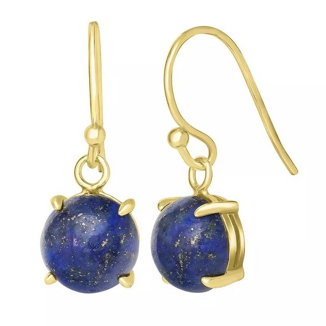 Silver Treasures 14K Gold Over Silver Round Drop Earrings, One Size , Lapis Product Image