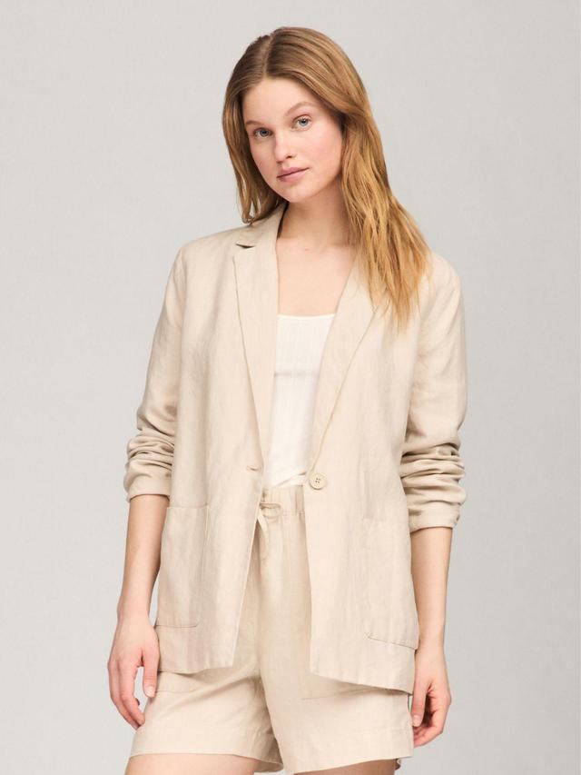 Tommy Hilfiger Women's Relaxed Fit Lightweight Linen Blazer Product Image