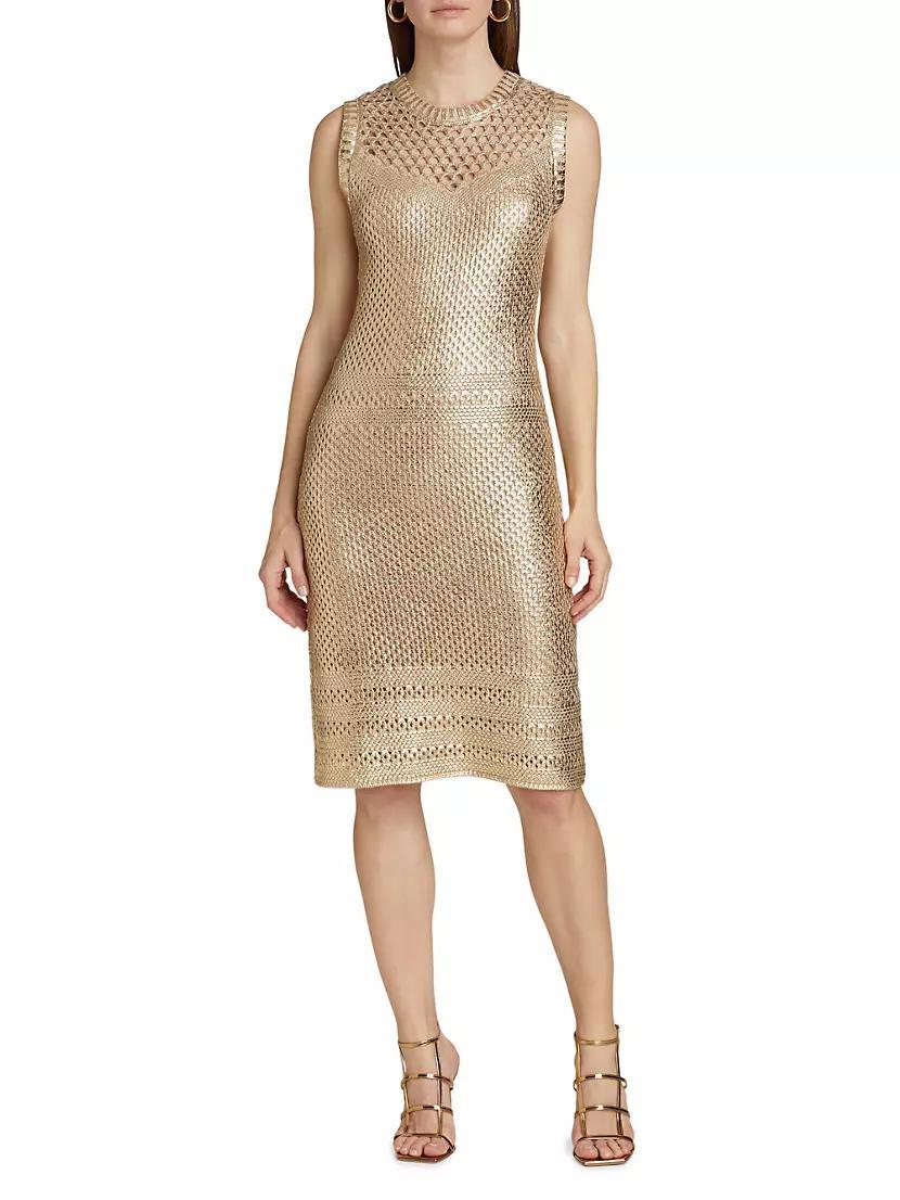 Raven Metallic Knit Sheath Dress Product Image