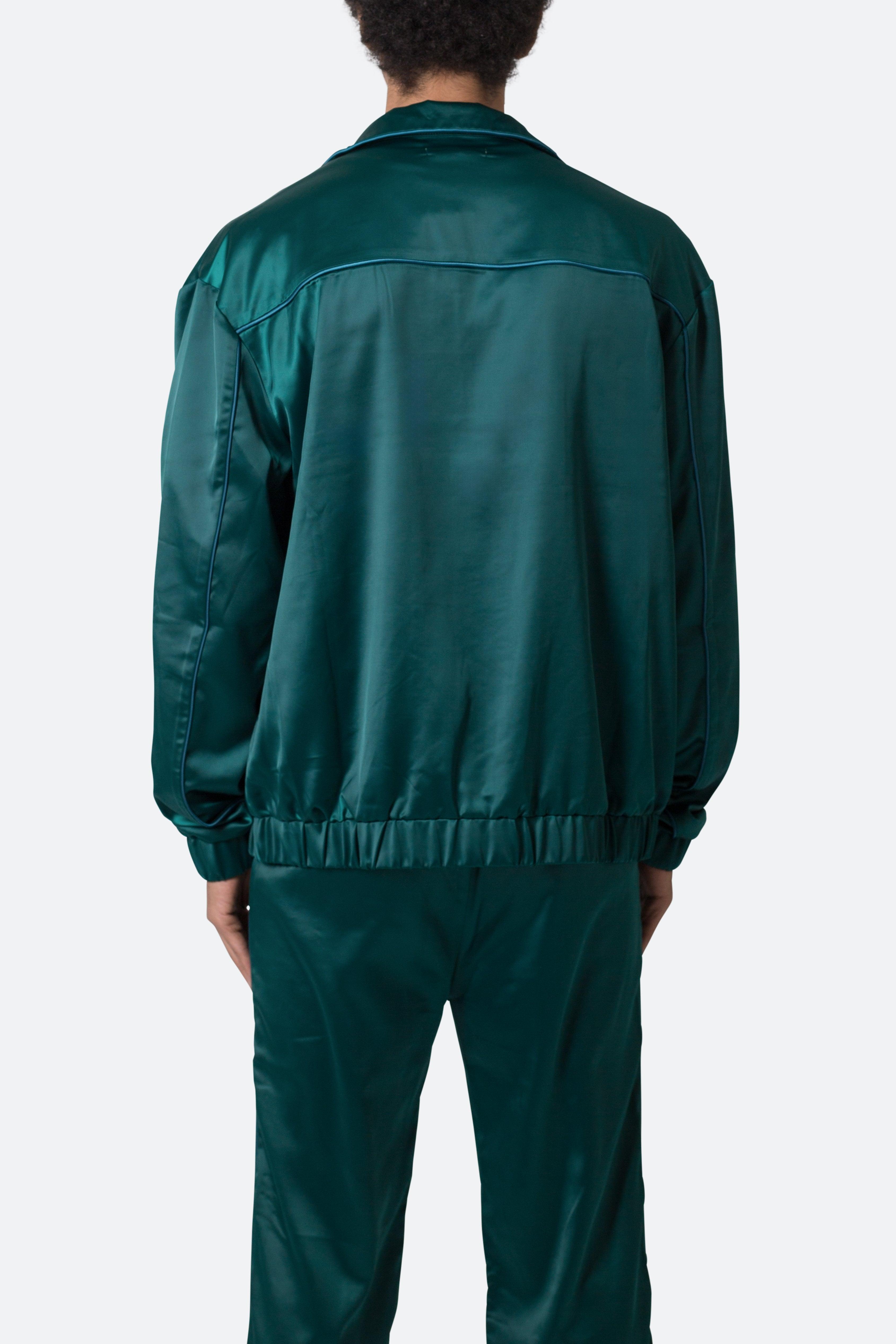 Satin Track Jacket - Green Product Image