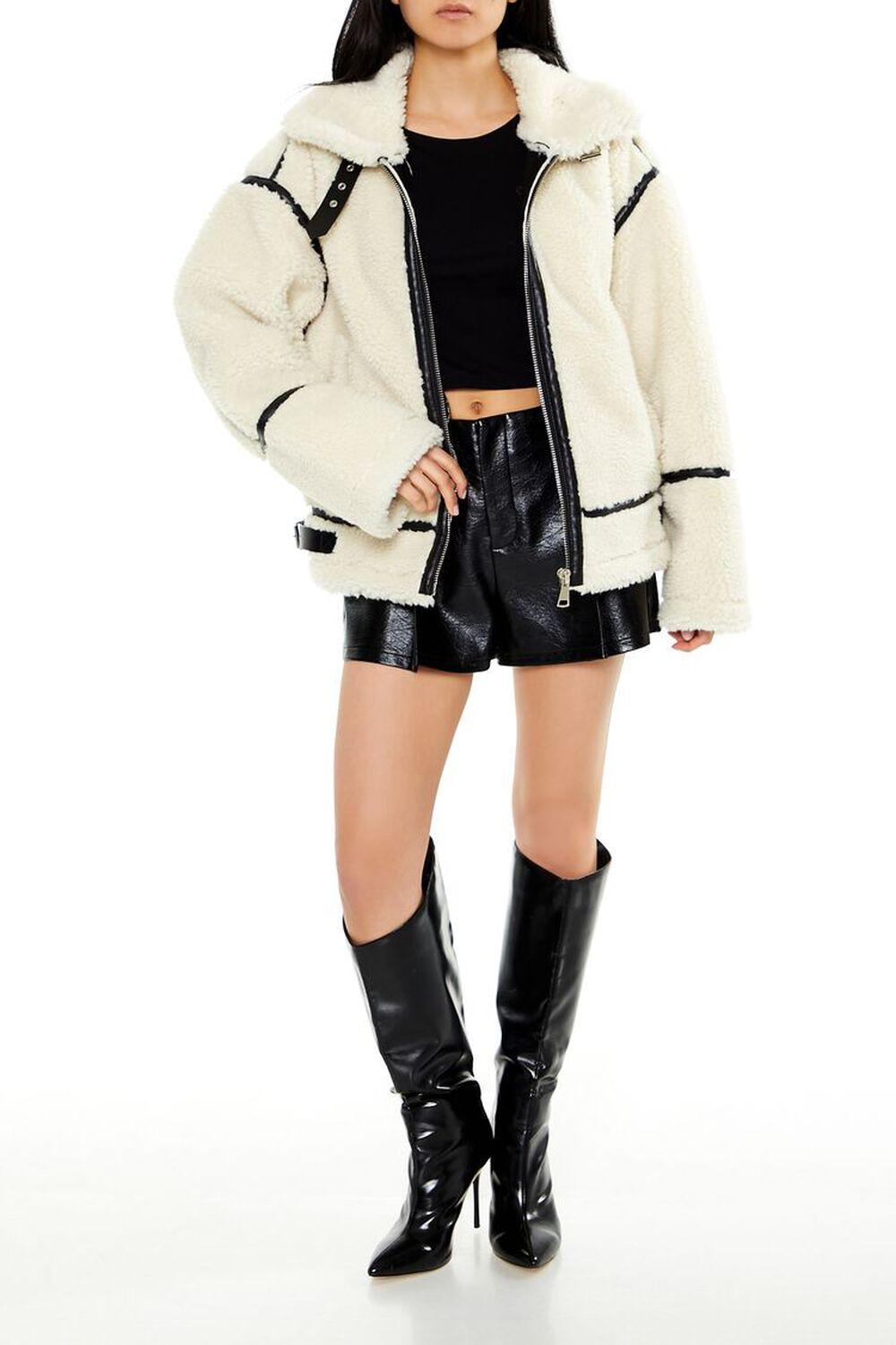 Faux Shearling & Leather Moto Jacket | Forever 21 product image