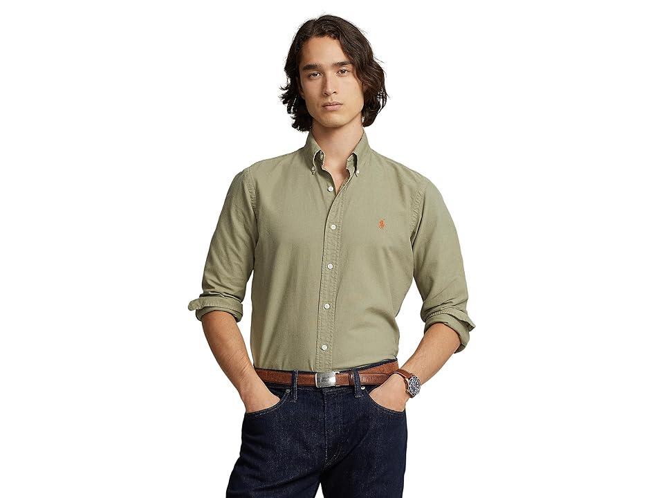 Polo Ralph Lauren Garment-Dyed Oxford Shirt (Sage ) Men's Clothing Product Image