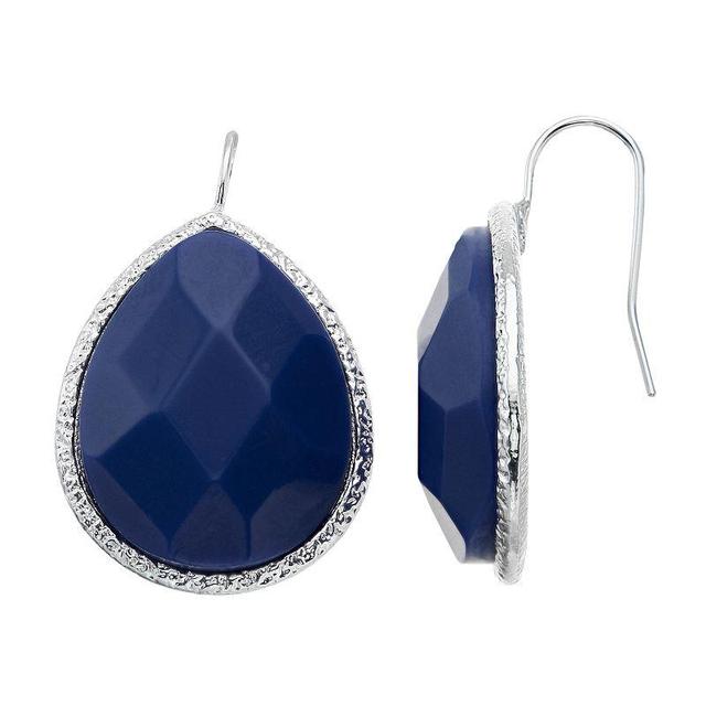 Pannee by Panacea Silver Tone Blue Wrapped Teardrop Earrings, Womens Product Image