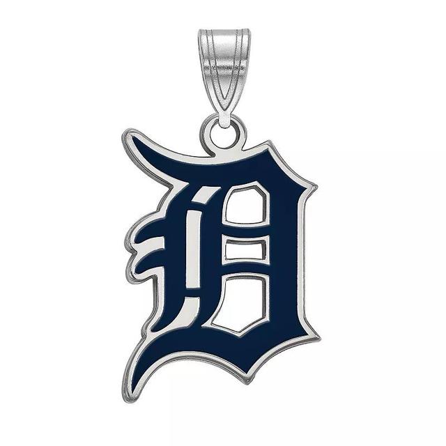 LogoArt Sterling Silver 14k Gold-Plated Detroit Tigers Large Blue Enameled Pendant, Womens Gold Tone Product Image