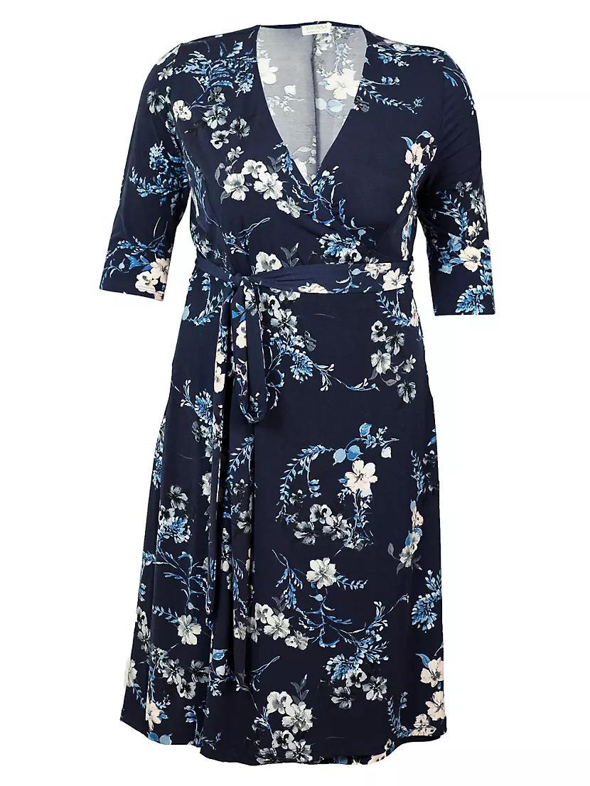 Floral Surplice Midi-Dress Product Image