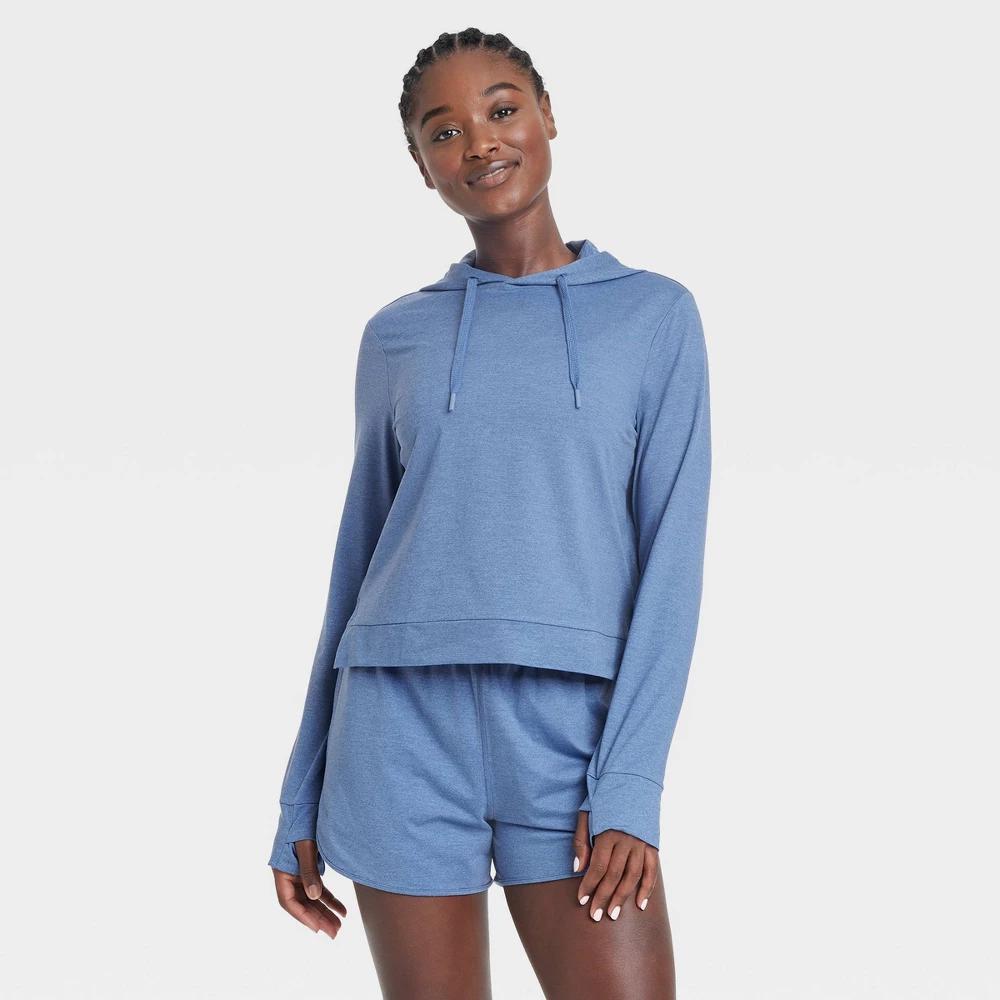 Womens Soft Stretch Hooded Sweatshirt - All In Motion Blue Product Image