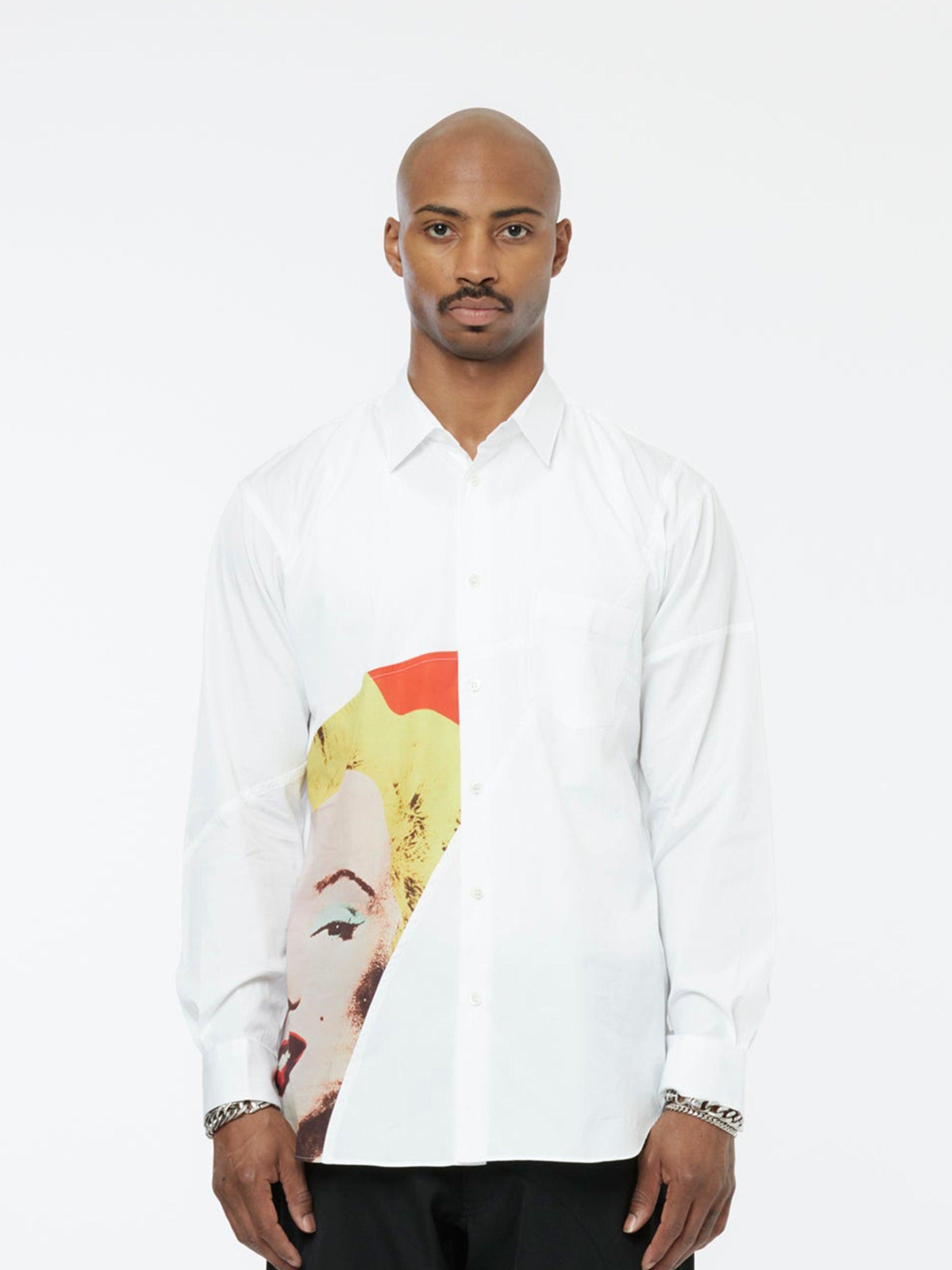 CDG Shirt Button Up Shirt (White/Print) Product Image