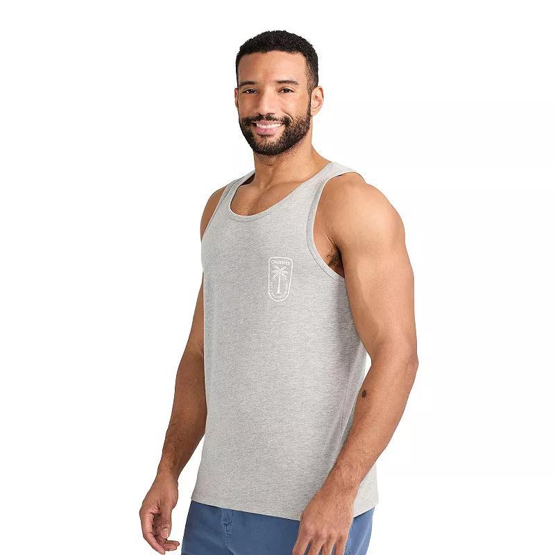 Mens Chubbies Island Time Tank Top Light Grey Product Image