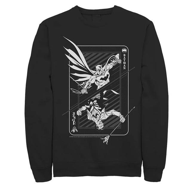 Mens DC Comics Batman And Joker Card Poster Sweatshirt Product Image