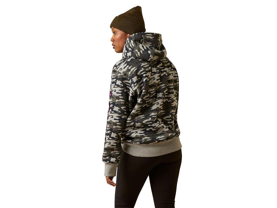 Ariat Rebar Graphic Printed Hoodie (Heather Grey Camo) Women's Sweatshirt Product Image