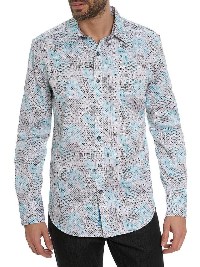 Mens Hendriks Abstract Cotton-Blend Shirt Product Image