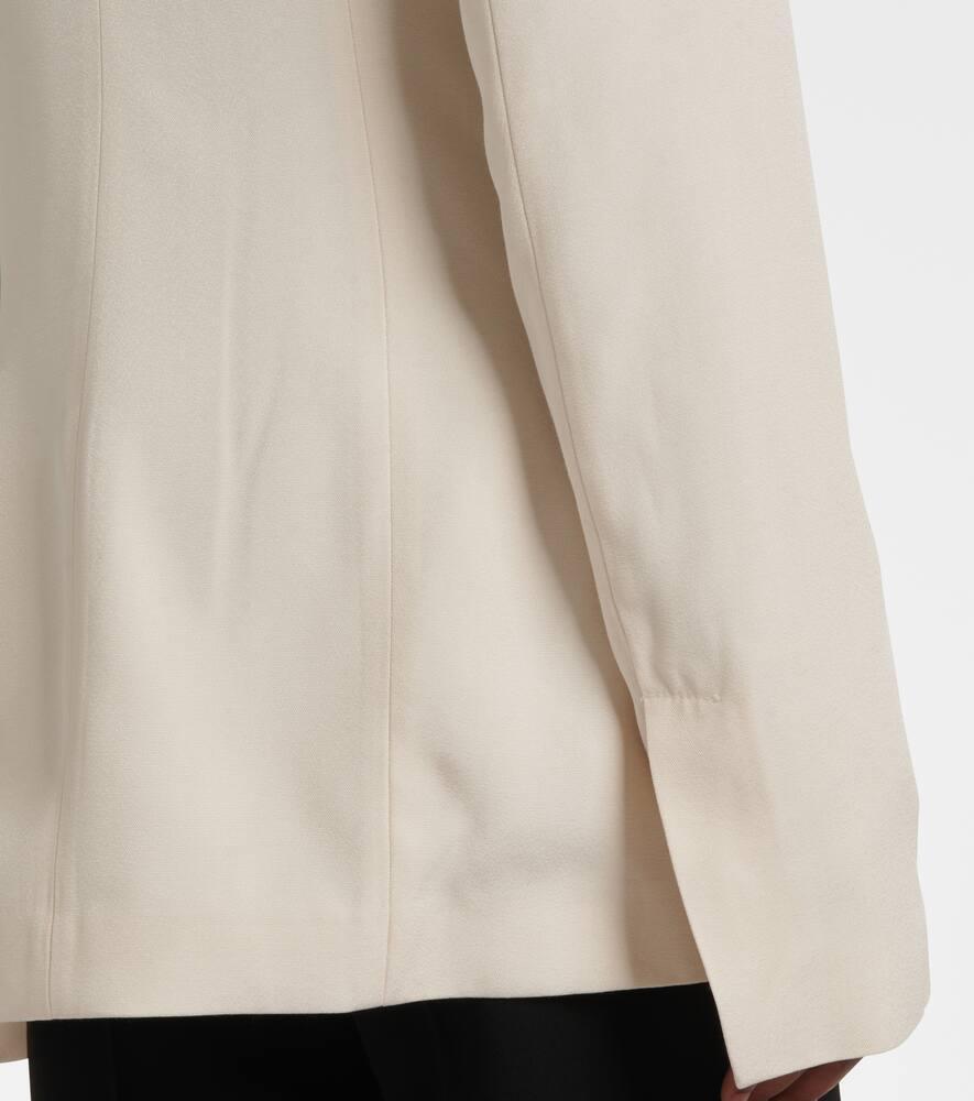 TOTÊME Collarless Cinched Jacket In White Product Image