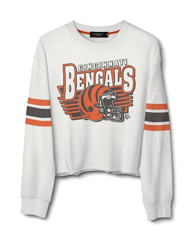 Junk Food Clothing Womens Nfl Cincinnati Bengals Kickoff Crop Crew Fleece Sweatshirt Product Image